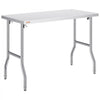 VEVOR Folding Commercial Prep Table, 48 x 24 Inch Commercial Worktable Workstation, Heavy-duty Stainless Steel Folding Table with 300 lbs Load, Kitchen Work Table, for Home Kitchen Restaurant Garage