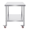 VEVOR Stainless Steel Work Table 36 x 30 x 34 Inch, 700 LBS Load Capacity with 4 Wheels, 3 Adjustable Height Levels, Heavy Duty Food Prep Worktable for Commercial Kitchen Restaurant, Silver