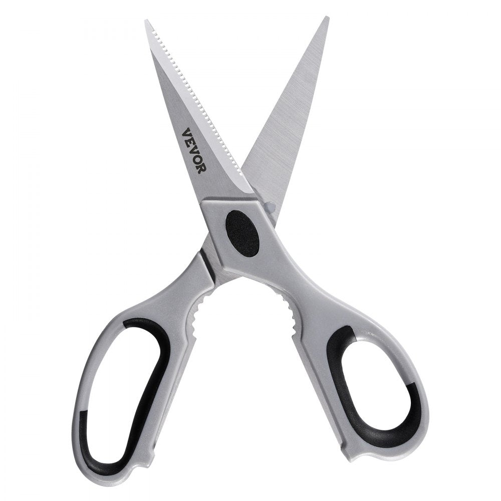 VEVOR Kitchen Scissors, Durable Stainless Steel Kitchen Shears with Protective Sheath, Heavy Duty Cooking Shears Soft Grip Comfort Handle, Kitchen Utensil for Cutting Meat, Food, Fish, Poultry, Grey