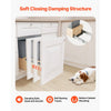 VEVOR Wood Pullout Trash Can for Kitchen Cabinets, 35 QT Garbage Waste Recycling Bin, Under Mount Waste Container, with Heavy Duty Metal Soft Close Sliding System, Door Kit, for Sink, Under Counter