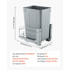 VEVOR Pullout Trash Can for Kitchen Cabinets, 35 QT Garbage Waste Recycling Bin, Under Mount Waste Container, with Heavy Duty Metal Soft Close Sliding System and Door Kit, for Sink, Under Counter