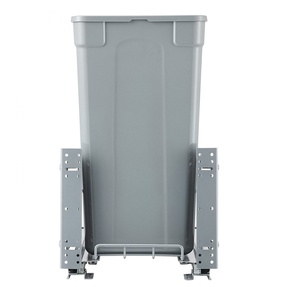 VEVOR Pullout Trash Can for Kitchen Cabinets, 35 QT Garbage Waste Recycling Bin, Under Mount Waste Container, with Heavy Duty Metal Soft Close Sliding System and Door Kit, for Sink, Under Counter