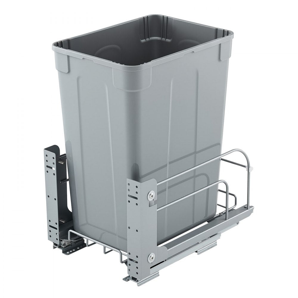 VEVOR Pullout Trash Can for Kitchen Cabinets, 35 QT Garbage Waste Recycling Bin, Under Mount Waste Container, with Heavy Duty Metal Soft Close Sliding System and Door Kit, for Sink, Under Counter
