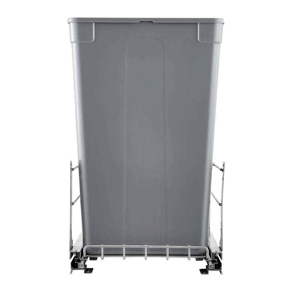 VEVOR Pull-Out Trash Can, 50 QT x2 Double Under Mount Kitchen Waste Container, Heavy Duty Garbage Recycling Bin with Door Kit and Soft Close Slide, for Kitchen Cabinet, Sink, Under Counter (Grey)