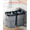VEVOR Pullout Trash Can for Kitchen Cabinets, 27QTx2 Double Under Sink Garbage Waste Recycling Bin, Under Mount Waste Container, with Heavy Duty Metal Full Extension Sliding System and Handle
