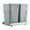 VEVOR Pullout Trash Can for Kitchen Cabinets, 27QTx2 Double Under Sink Garbage Waste Recycling Bin, Under Mount Waste Container, with Heavy Duty Metal Full Extension Sliding System and Handle