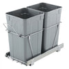 VEVOR Pullout Trash Can for Kitchen Cabinets, 27QTx2 Double Under Sink Garbage Waste Recycling Bin, Under Mount Waste Container, with Heavy Duty Metal Full Extension Sliding System and Handle