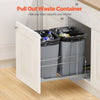 VEVOR Pull-Out Trash Can, 27 QT x2 Double Under Mount Kitchen Waste Container, Heavy Duty Garbage Recycling Bin with Door Kit and Soft Close Slide, for Kitchen Cabinet, Sink, Under Counter (Grey)