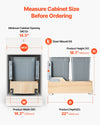 VEVOR Wood Pullout Trash Can for Kitchen Cabinets, 35 QT x2 Double Under Sink Garbage Waste Recycling Bin, Under Mount Waste Container, with Heavy Duty Metal Soft Close Sliding System and Door Kit