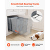 VEVOR Pullout Trash Can for Kitchen Cabinets, 35 QT x2 Double Under Sink Garbage Waste Recycling Bin, Under Mount Waste Container, with Heavy Duty Metal Full Extension Sliding System and Handle