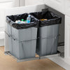 VEVOR Pullout Trash Can for Kitchen Cabinets, 35 QT x2 Double Under Sink Garbage Waste Recycling Bin, Under Mount Waste Container, with Heavy Duty Metal Full Extension Sliding System and Handle