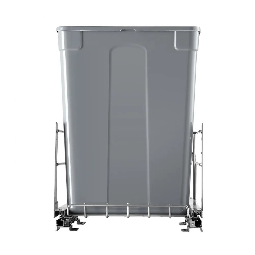 VEVOR Pull-Out Trash Can, 35 QT x2 Double Under Mount Kitchen Waste Container, Heavy Duty Garbage Recycling Bin with Door Kit and Soft Close Slide, for Kitchen Cabinet, Sink, Under Counter (Grey)