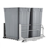 VEVOR Pull-Out Trash Can, 35 QT x2 Double Under Mount Kitchen Waste Container, Heavy Duty Garbage Recycling Bin with Door Kit and Soft Close Slide, for Kitchen Cabinet, Sink, Under Counter (Grey)