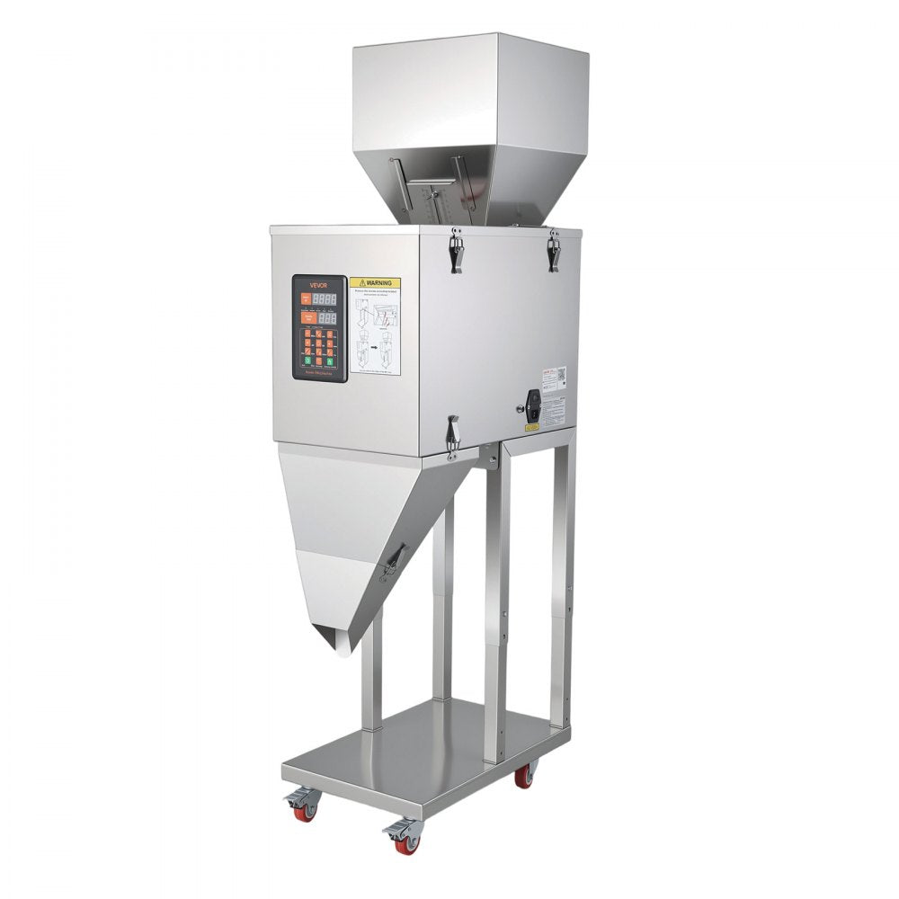 VEVOR Powder Filling Machine, 20-3000g (0.04 - 6.61lbs) Automatic Particle Dispenser, Stainless Steel, Smart Weighing Dispensing Filler w/ Foot Pedal, for Coffee Beans, Grains, Tea, Spices, Silver