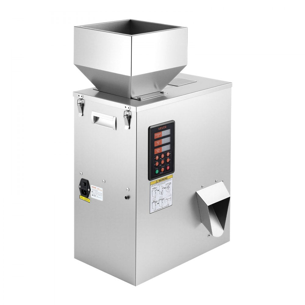 VEVOR Powder Filling Machine, 10-500g (0.02-1.1lbs) Automatic Particle Dispenser, High Accuracy, Stainless Steel, Intelligent Weighing Dispensing Filler for Coffee Beans, Grains, Tea, Spices, Silver