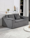 VEVOR corduroy loveseat sofa - gray loveseat in living room setting