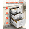 VEVOR Outdoor Kitchen Drawers, 21"W x 22"H x 14"D, 3-Tier Storage Access, for BBQ Island Storage, Patio Bars and Grill Station, with Handle, Built-In BBQ Island Drawers Organize Cookware Accessories