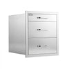 VEVOR Outdoor Kitchen Drawers, 20"W x 20"H x 17"D, 3-Tier Storage Access, for BBQ Island Storage, Patio Bars and Grill Station, with Handle, Built-In BBQ Island Drawers Organize Cookware Accessories