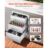 VEVOR Outdoor Kitchen Drawers 18.11" W x 23.23" D x 23.23" H, Triple-Access Stainless Steel Modular Drawer Cabinet with Handles, BBQ Island Drawer for Outdoor Kitchen or BBQ Island Patio Grill Station