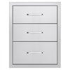 VEVOR Outdoor Kitchen Drawers 18.11" W x 23.23" D x 23.23" H, Triple-Access Stainless Steel Modular Drawer Cabinet with Handles, BBQ Island Drawer for Outdoor Kitchen or BBQ Island Patio Grill Station