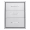 VEVOR Outdoor Kitchen Drawers 18.11" W x 23.23" D x 23.23" H, Triple-Access Stainless Steel Modular Drawer Cabinet with Handles, BBQ Island Drawer for Outdoor Kitchen or BBQ Island Patio Grill Station