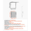 VEVOR Concession Window 36x36 in Aluminum Alloy Frame Service Window, for Food Truck, Up to 85 Degrees Stand Serving with Awning Door and Drag Hook, Rainwater Resistant for Concession Trailer