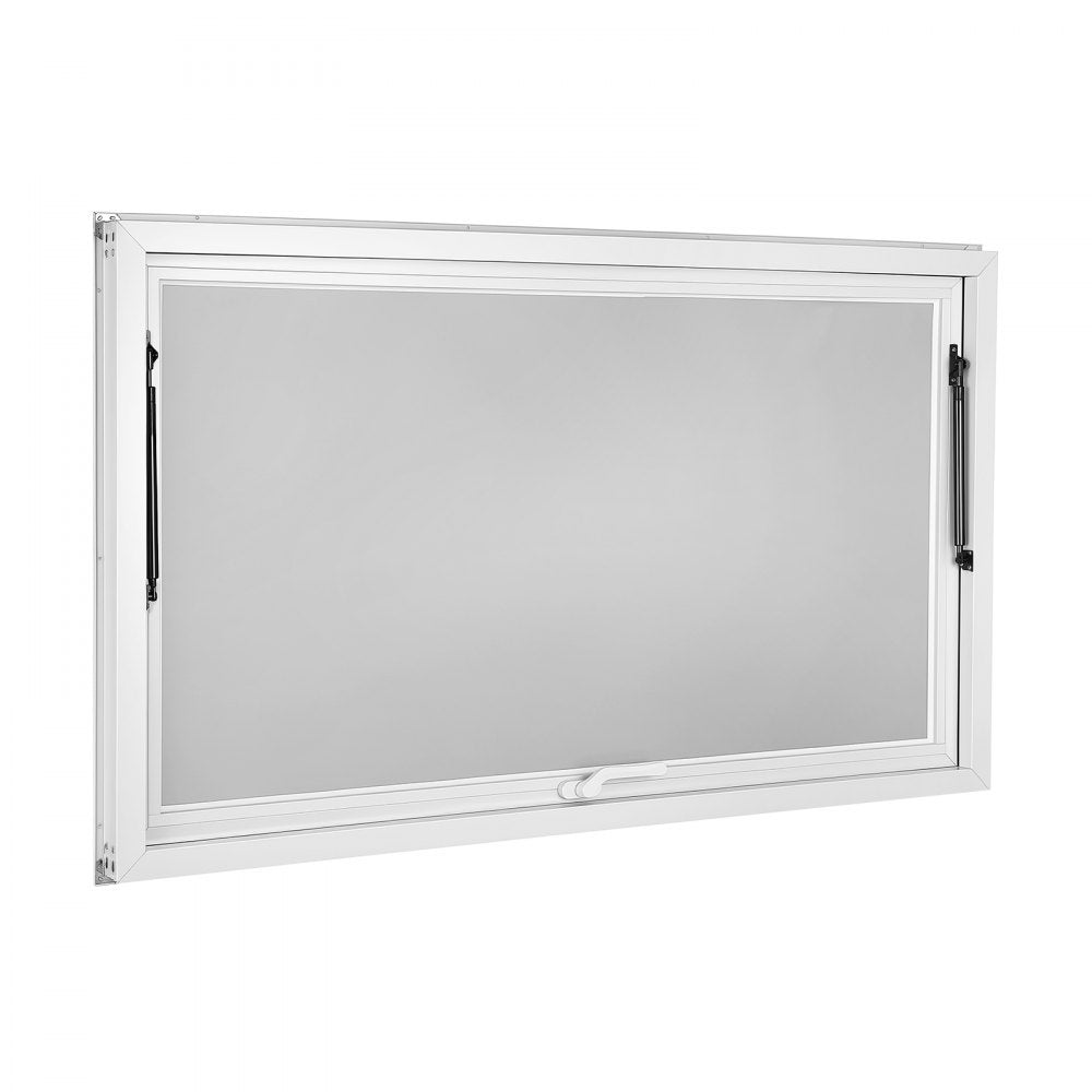 VEVOR Concession Window 60x36 in Aluminum Alloy Frame Service Window, for Food Truck, Up to 85 Degrees Stand Serving Windows with Awning Door and Drag Hook, Rainwater Resistant for Concession Trailer