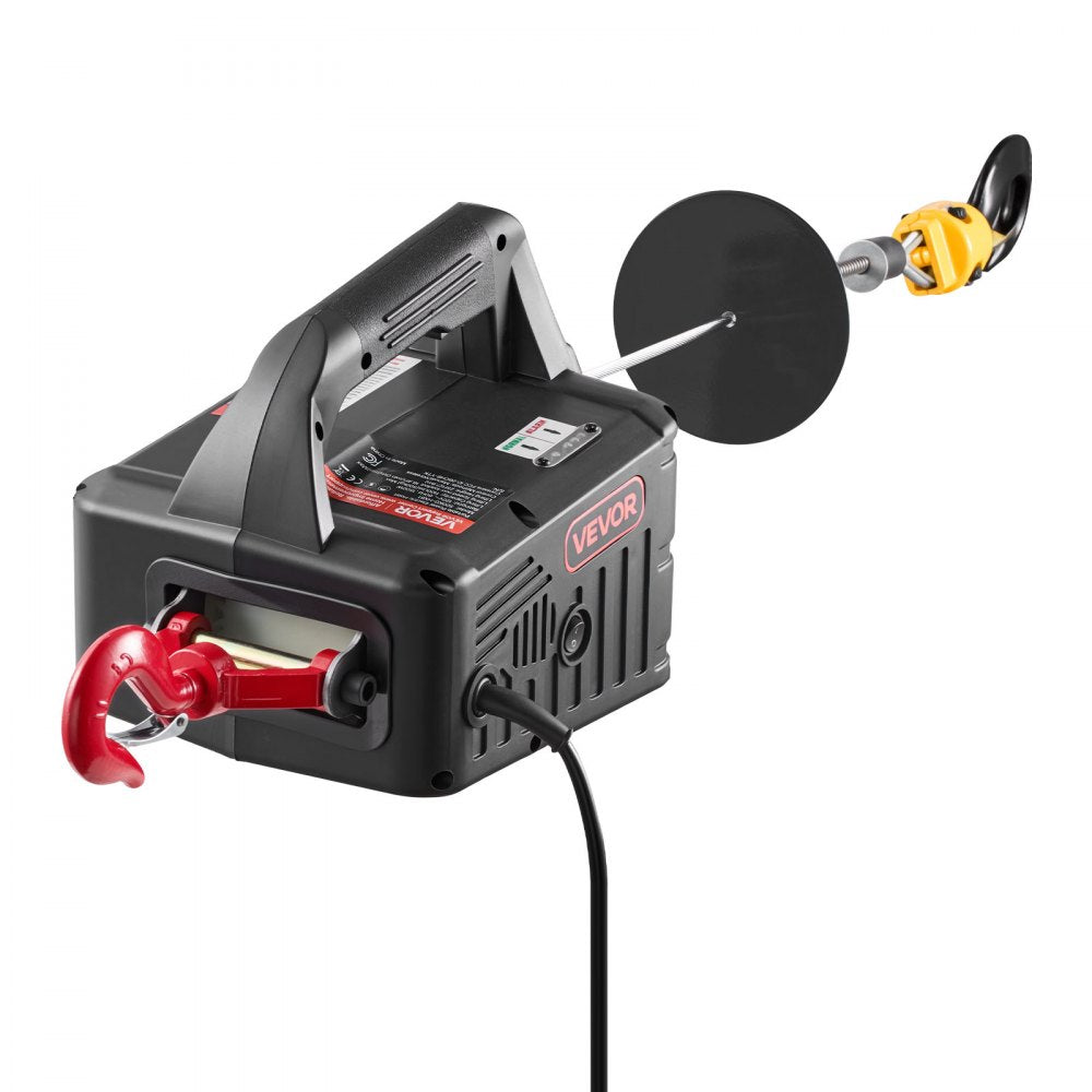 VEVOR 2-in-1 Electric Hoist Winch, 1100 lbs Capacity, 1500W Portable Power Winch Crane, 25 ft Lifting Height, 16.4 ft/min with Manual and Wireless Remote Control for Factory, Warehouss, Garage