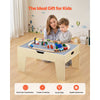 VEVOR Multi-Purpose Activity Play Table, 290 Building Bricks and 30-Piece Wooden Train Set Railway, Vehicles, Tracks and Accessories, Wooden Kids Activity Table with Storage Area for Kids Ages 3+