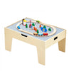 VEVOR Multi-Purpose Activity Play Table, 290 Building Bricks and 30-Piece Wooden Train Set Railway, Vehicles, Tracks and Accessories, Wooden Kids Activity Table with Storage Area for Kids Ages 3+