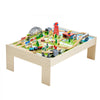 VEVOR Train Table, 120 Multicolor Pieces Wooden Kids Activity Table with Collapsible Storage Bin, 3-in-1 Wooden Train Set for Gaming, Drawing, Reading, Eating, Creative Toy Set for Kids Ages 3+