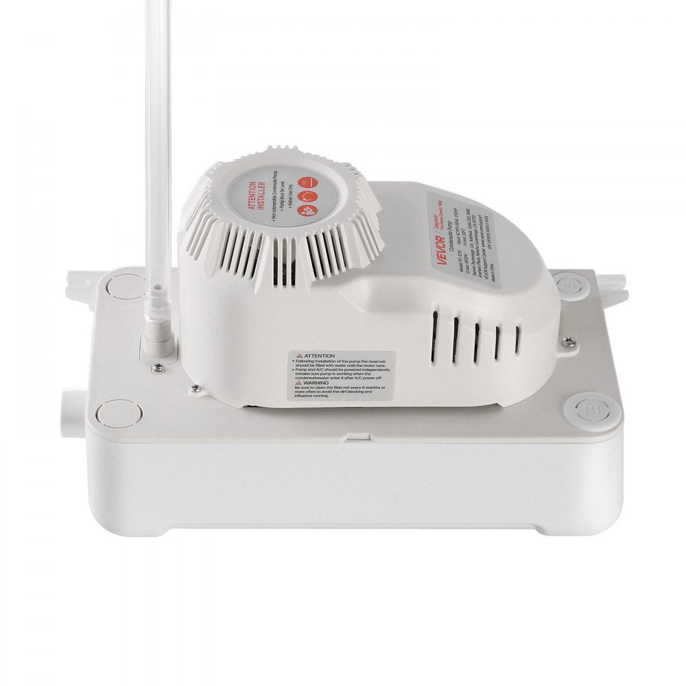 VEVOR Condensate Pump, 1/12 HP, 90 GPH, 20 ft Lift, 115V Automatic AC Condensation Removal Pump with Safety Switch 20 ft Tubing, for Air Conditioner, Dehumidifier, HVAC, Furnace, Ice Maker Water Drain