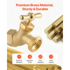 VEVOR Hose Bibb, 1/2" FIP x 3/4" MHT Connection, Multi-Turn Garden Valve, Heavy Duty Brass Hose Bib, Outdoor Water Faucet Spigot, Brass Plumbing Fitting, Compatible with Copper, Galvanized Pipes