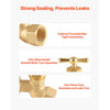 VEVOR Hose Bibb, 1/2" FIP x 3/4" MHT Connection, Multi-Turn Garden Valve, Heavy Duty Brass Hose Bib, Outdoor Water Faucet Spigot, Brass Plumbing Fitting, Compatible with Copper, Galvanized Pipes