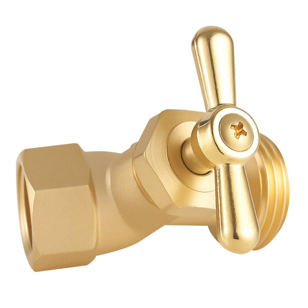 VEVOR Hose Bibb, 1/2" FIP x 3/4" MHT Connection, Multi-Turn Garden Valve, Heavy Duty Brass Hose Bib, Outdoor Water Faucet Spigot, Brass Plumbing Fitting, Compatible with Copper, Galvanized Pipes