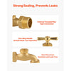 VEVOR Hose Bibb, 3/4" MIP x 3/4" MHT Connection, Multi-Turn Garden Valve, Heavy Duty Brass Hose Bib, Outdoor Water Faucet Spigot, Brass Plumbing Fitting, Compatible with Copper, Galvanized Pipes