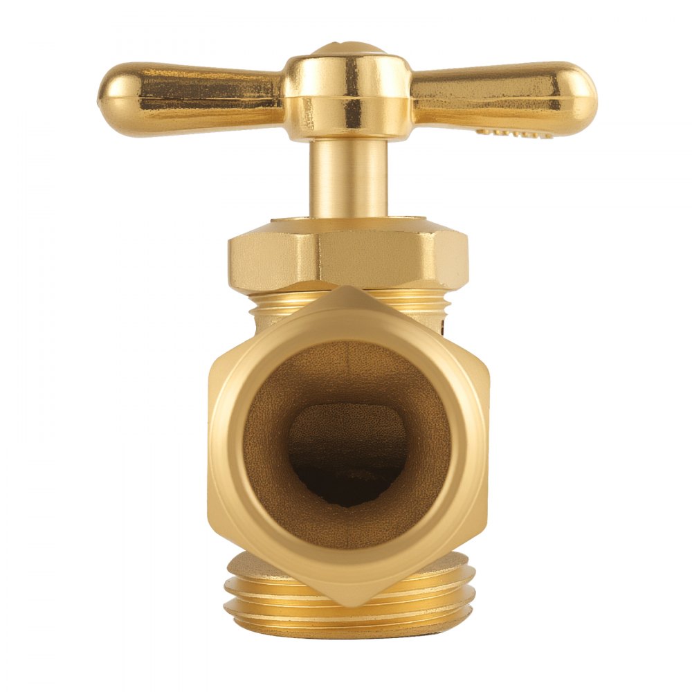 VEVOR Hose Bibb, 3/4" MIP x 3/4" MHT Connection, Multi-Turn Garden Valve, Heavy Duty Brass Hose Bib, Outdoor Water Faucet Spigot, Brass Plumbing Fitting, Compatible with Copper, Galvanized Pipes