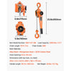 VEVOR Manual Lever Chain Hoist, 1-1/2T 3300LBS Capacity Heavy Duty Come Along, 10FT Lift G80 Alloy Steel Chain With Dual Pawl Mechanical Brake,360°Rotating Hooks, for Warehouse Construction Garage