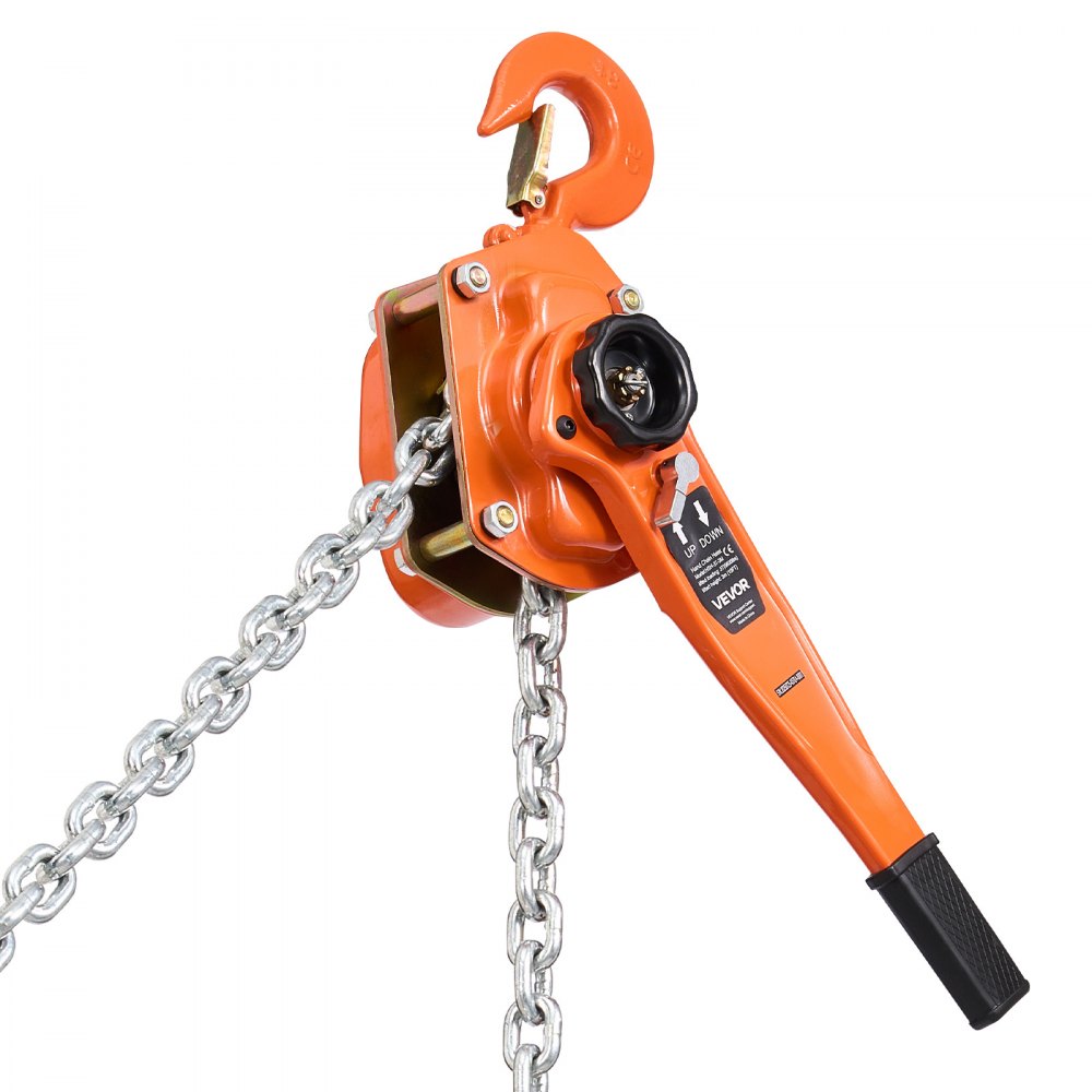 VEVOR Manual Lever Chain Hoist, 3T 6600LBS Capacity Heavy Duty Come Along, 20FT Lift G80 Alloy Steel Chain With Dual Pawl Mechanical Brake,360°Rotating Hooks, for Warehouse Construction Garage
