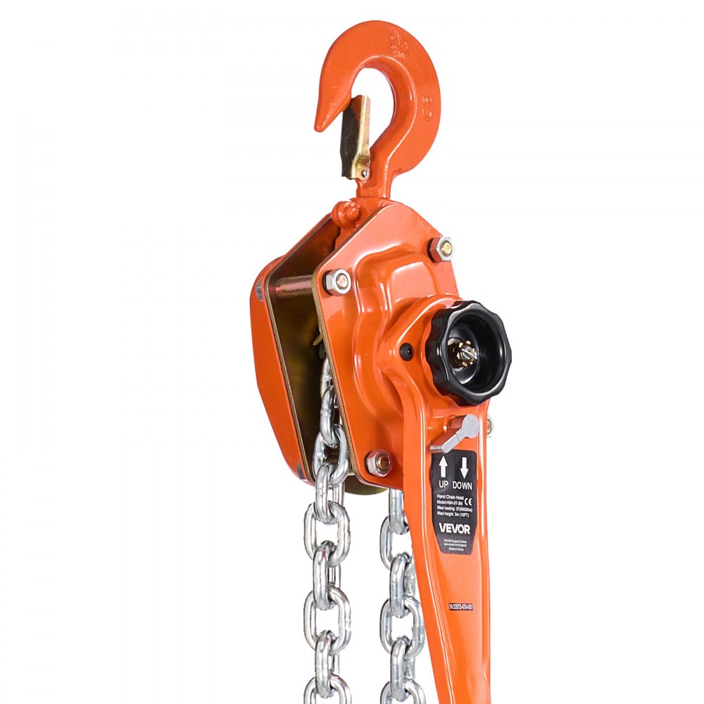 VEVOR Manual Lever Chain Hoist, 3T 6600LBS Capacity Heavy Duty Come Along, 20FT Lift G80 Alloy Steel Chain With Dual Pawl Mechanical Brake,360°Rotating Hooks, for Warehouse Construction Garage