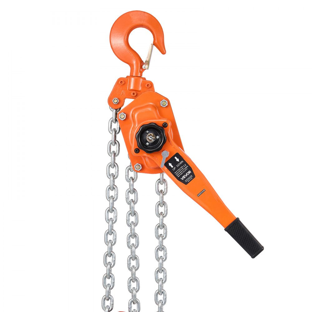 VEVOR Manual Lever Chain Hoist, 6T 13200LBS Capacity Heavy Duty Come Along, 10FT Lift G80 Alloy Steel Chain With Dual Pawl Mechanical Brake,360°Rotating Hooks, for Warehouse Construction Garage