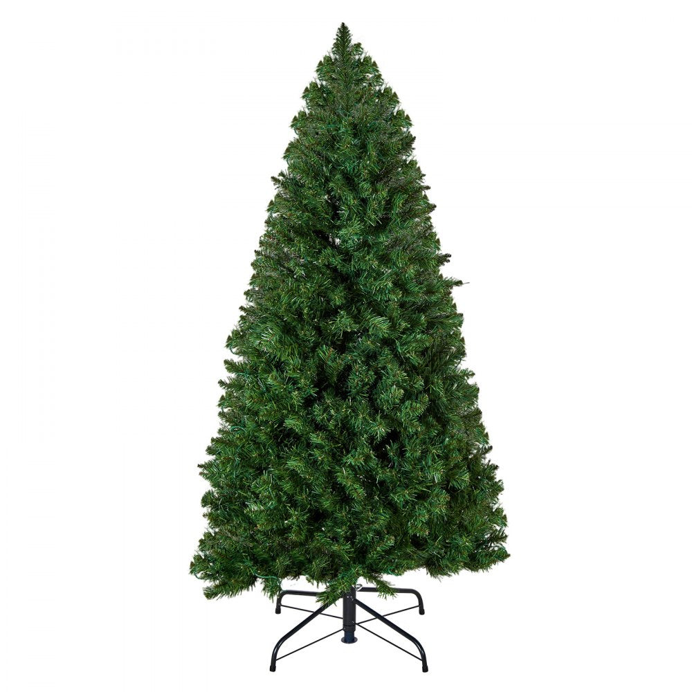 VEVOR Christmas Tree, 4ft Prelit Artificial Xmas Tree, Full Holiday Decor Trees with 120 Warm White LED Lights, 8 Lighting Modes, 539 Branch Tips & Sturdy Metal Base for Home Party Office Decoration