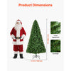 VEVOR Christmas Tree, 6ft Artificial Xmas Tree, Full Holiday Decor Trees with 1250 Branch Tips & Sturdy Metal Base for Home Party Office Decoration