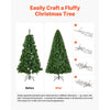 VEVOR Christmas Tree, 6ft Artificial Xmas Tree, Full Holiday Decor Trees with 1250 Branch Tips & Sturdy Metal Base for Home Party Office Decoration