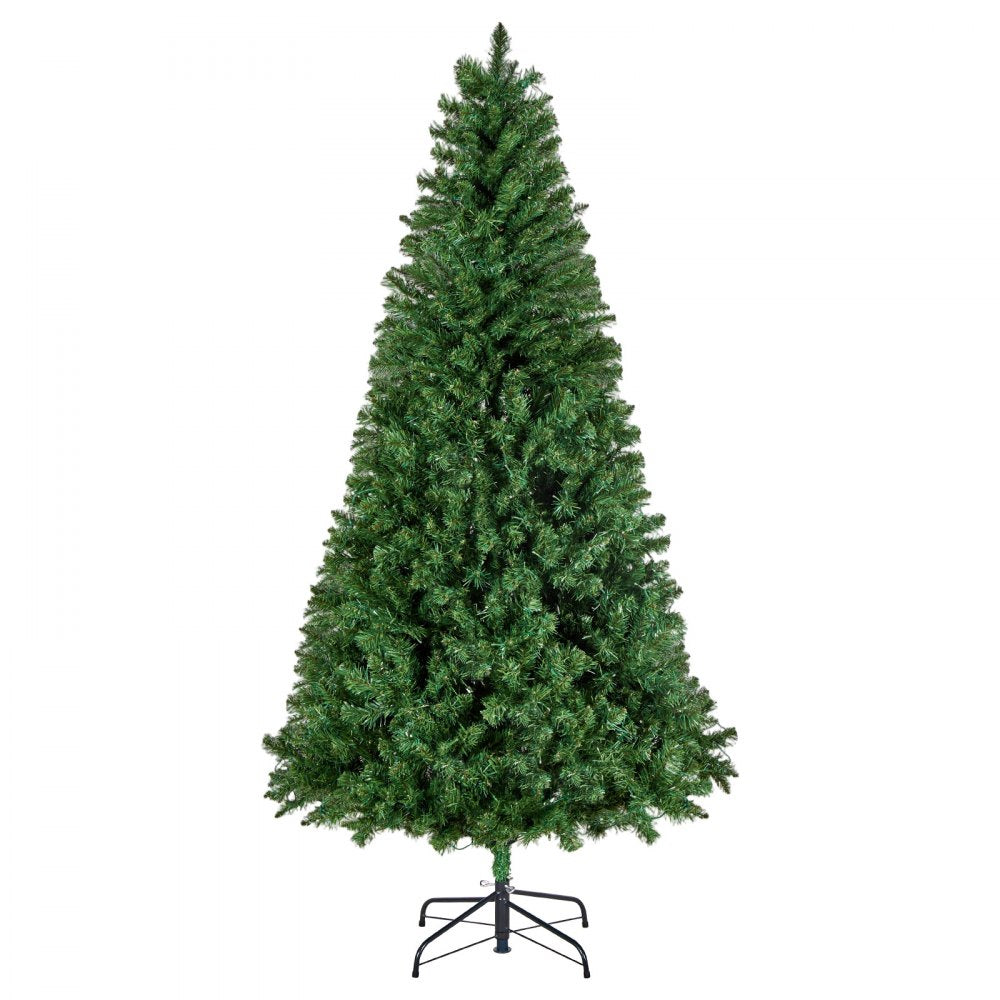 VEVOR Christmas Tree, 7.2ft Prelit Artificial Xmas Tree, Full Holiday Decor Trees with 470 Colorful LED Lights, 11 Lighting Modes, 1346 Branch Tips & Sturdy Metal Base for Home Party Office Decoration