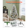 VEVOR Christmas Tree, 4ft Prelit Flocked Artificial Tree, Full Holiday Xmas Deco Trees with 120 Warm White LED Lights, 8 Lighting Modes & 539 Branch Tips for Home Party Office Decoration