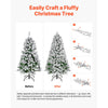 VEVOR Christmas Tree, 4ft Prelit Flocked Artificial Tree, Full Holiday Xmas Deco Trees with 120 Warm White LED Lights, 8 Lighting Modes & 539 Branch Tips for Home Party Office Decoration