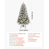 VEVOR Christmas Tree, 4ft Prelit Flocked Artificial Tree, Full Holiday Xmas Deco Trees with 120 Warm White LED Lights, 8 Lighting Modes & 539 Branch Tips for Home Party Office Decoration