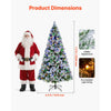 VEVOR Christmas Tree, 7.2ft Prelit Flocked Artificial Tree, Full Holiday Xmas Deco Trees with 470 Colorful LED Lights, 11 Lighting Modes & 1346 Branch Tips for Home Party Office Decoration