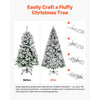 VEVOR Christmas Tree, 7.2ft Prelit Flocked Artificial Tree, Full Holiday Xmas Deco Trees with 470 Colorful LED Lights, 11 Lighting Modes & 1346 Branch Tips for Home Party Office Decoration